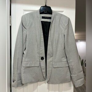 Zara Basic Collection Gray Check Blazer Size 12 Business Casual Officewear